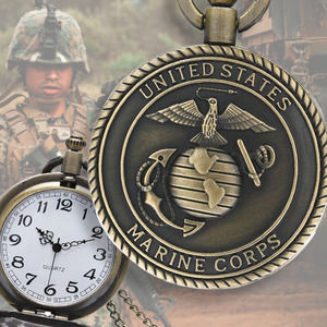 Marines NEW Pocket Watch USMC Military Gift